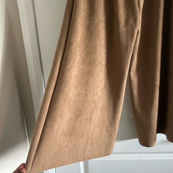 Bryn Walker Sequoia Flat Front Ella Faux Suede Pant Crop Wide Leg - Picture 5 of 5